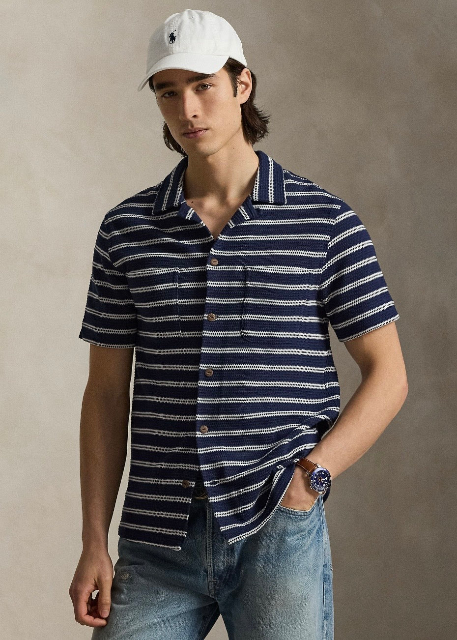 Striped Camp Shirt Newport Navy