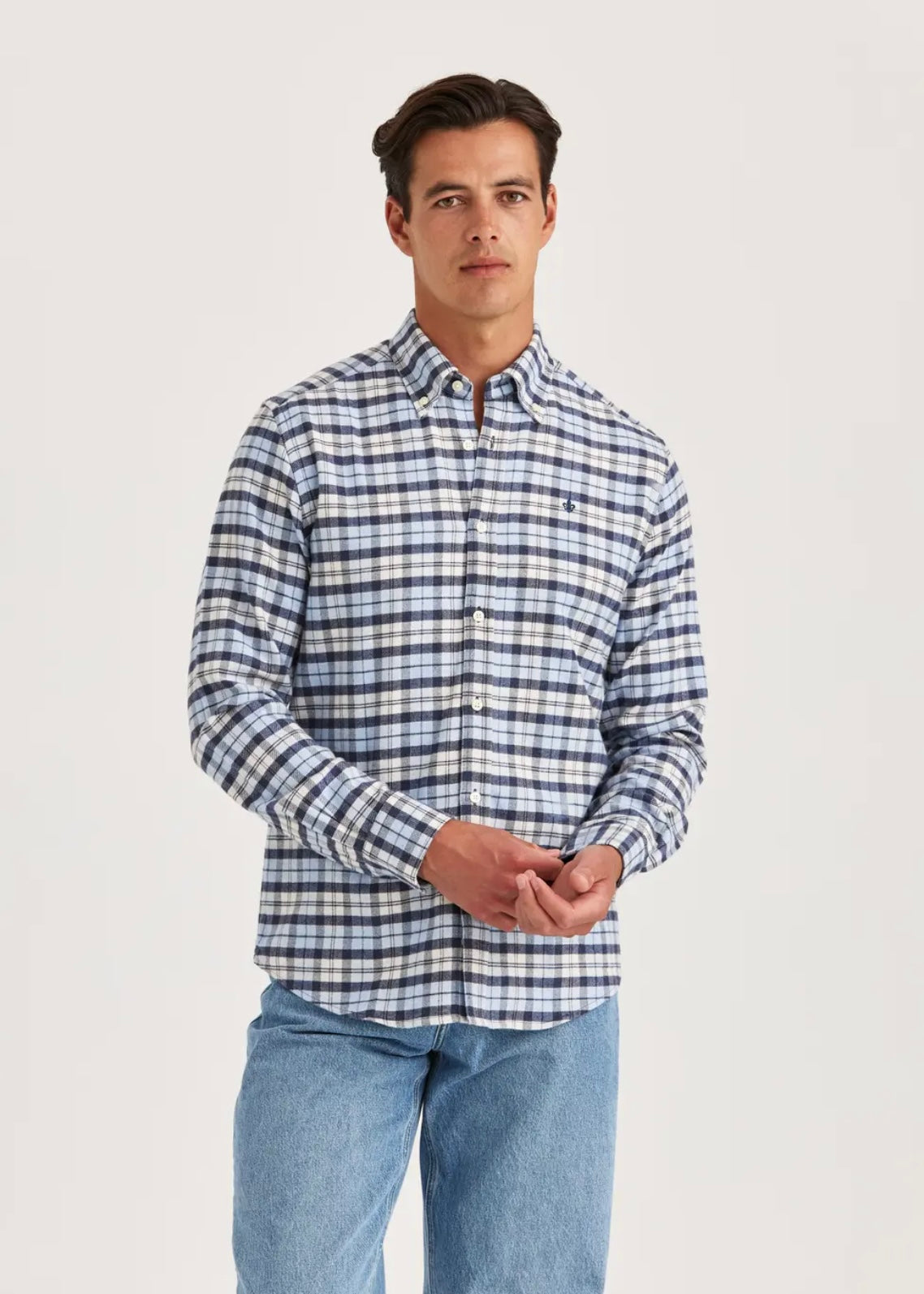 Flannel Check Shirt Light Blue
