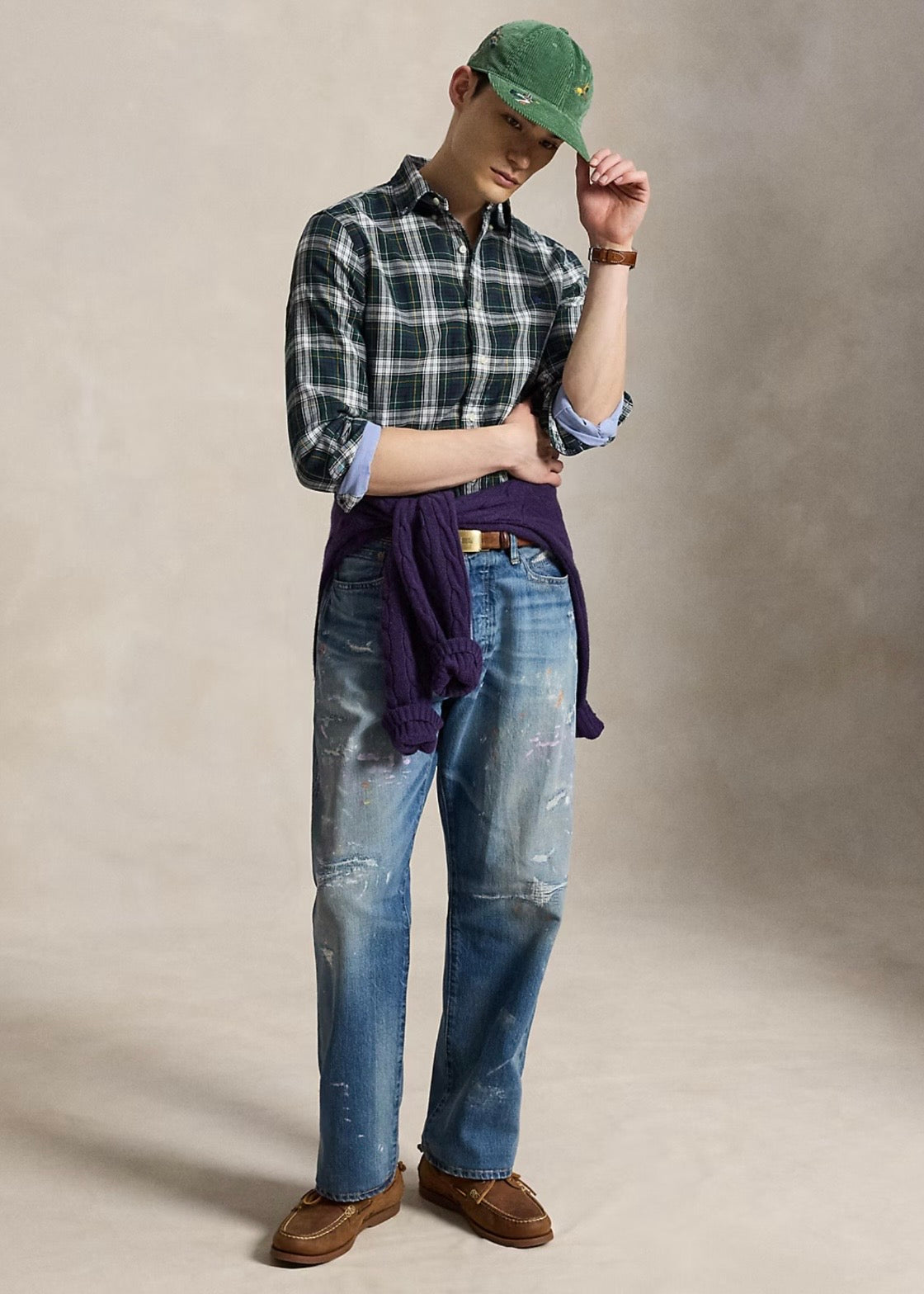 Custom Fit Double Faced Oxford Shirt Navy