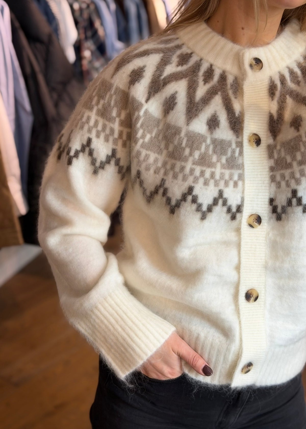Ice Mohair Cardigan Offwhite