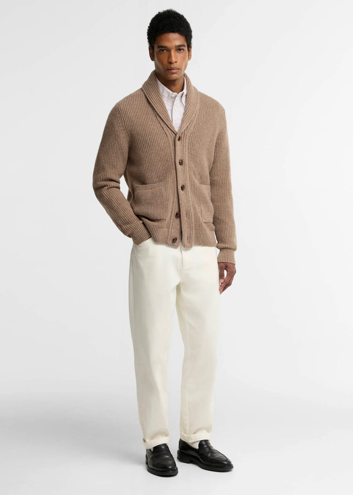 Hartland Shawl Neck Cardigan Stone