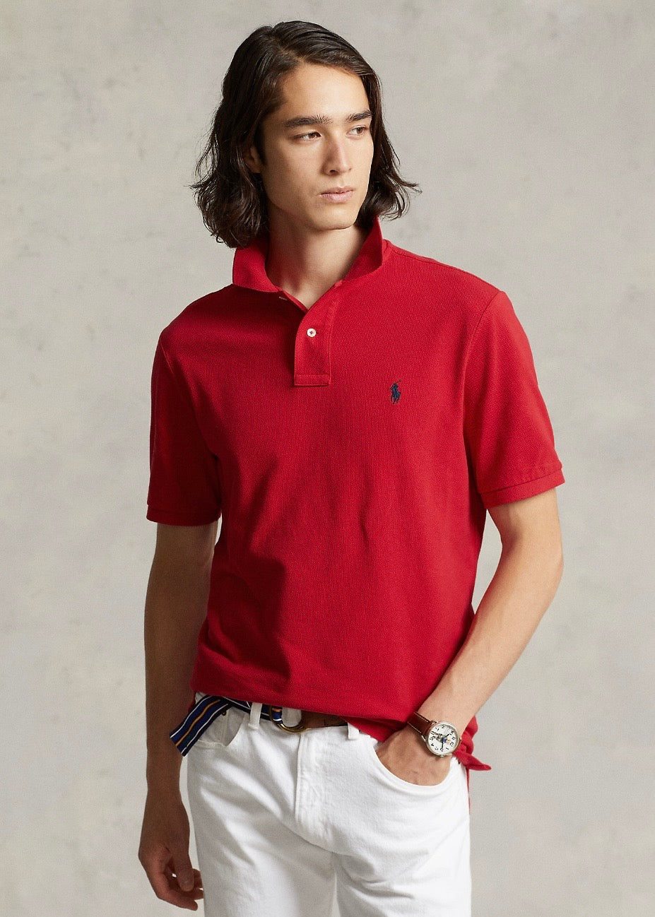 Mesh Polo Shirt Red