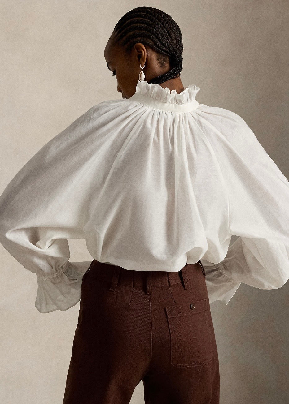 Cotton Silk Shirt White