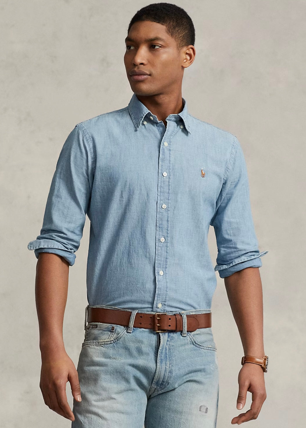 Polo Ralph Lauren Chambray shirt custom fit - Medium Wash