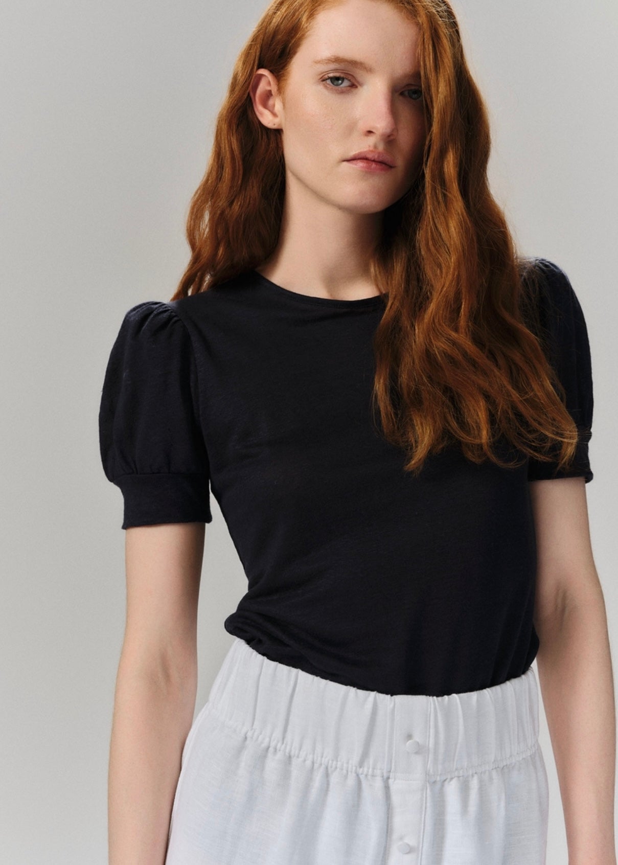 Ella&il Madeleine Linen tee - Black