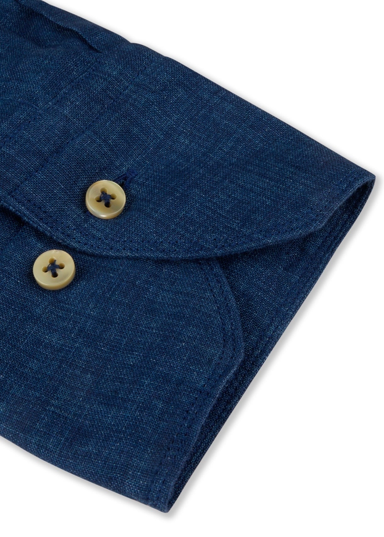 Slimline Linen Shirt Dark Blue