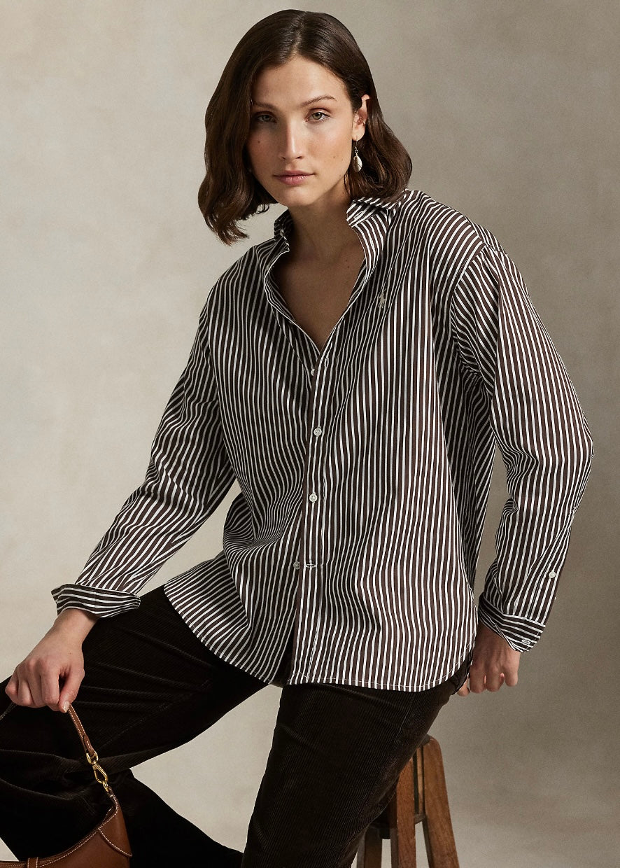 Relaxed Fit Striped shirt Brown/White