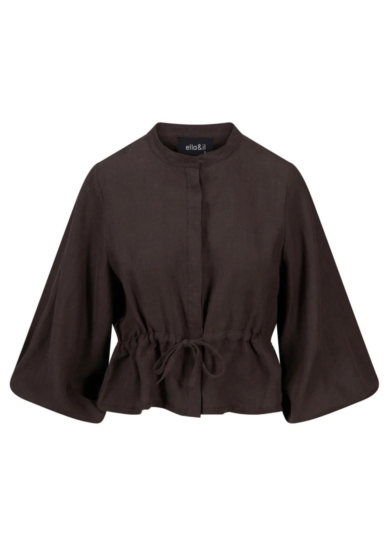 Camille Linen Shirt Dark Brown