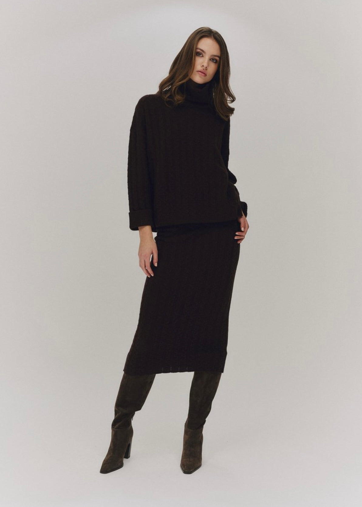 Tilda Merino sweater Dark Brown