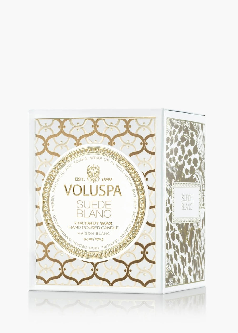 Classic Boxed Suede Blanc