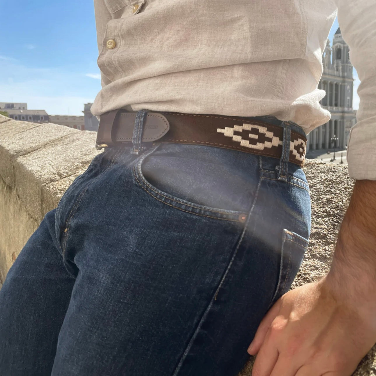 Polo belt Brown Suede
