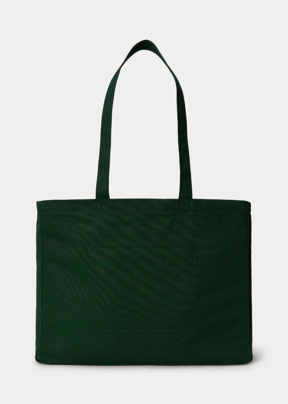 Embroidered Canvas Tote Vintage Pine