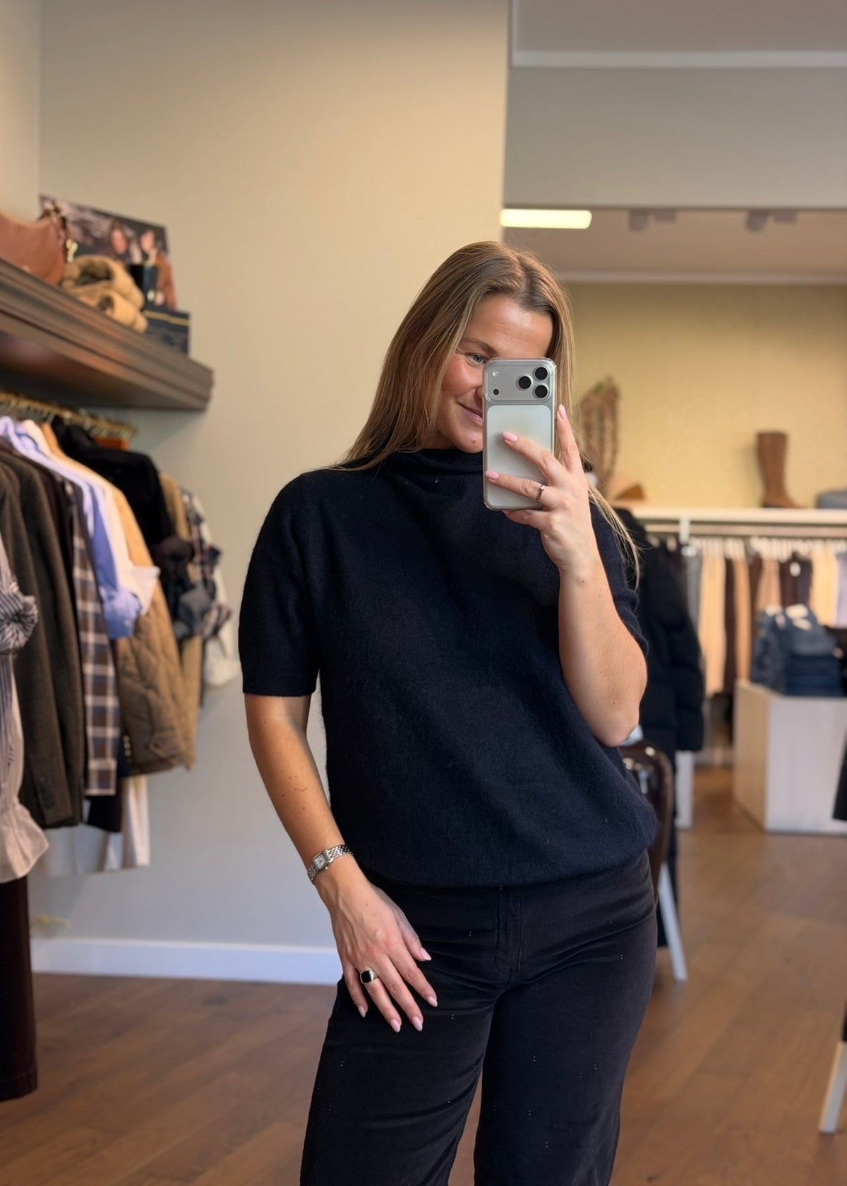 Gaby Brushed Merino/Cashmere Black