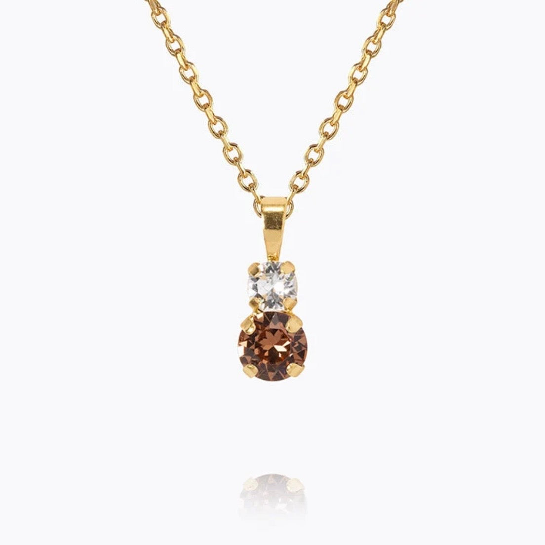 Leah Necklace Gold ReC Topaz Combo