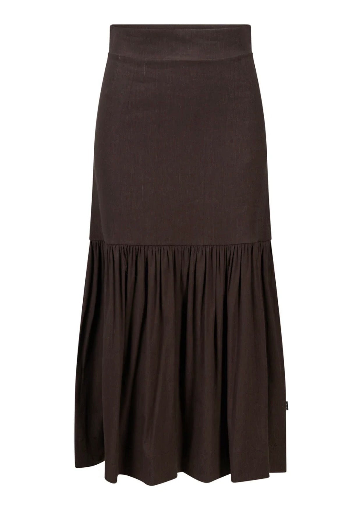 Lill Linen Skirt Dark Brown