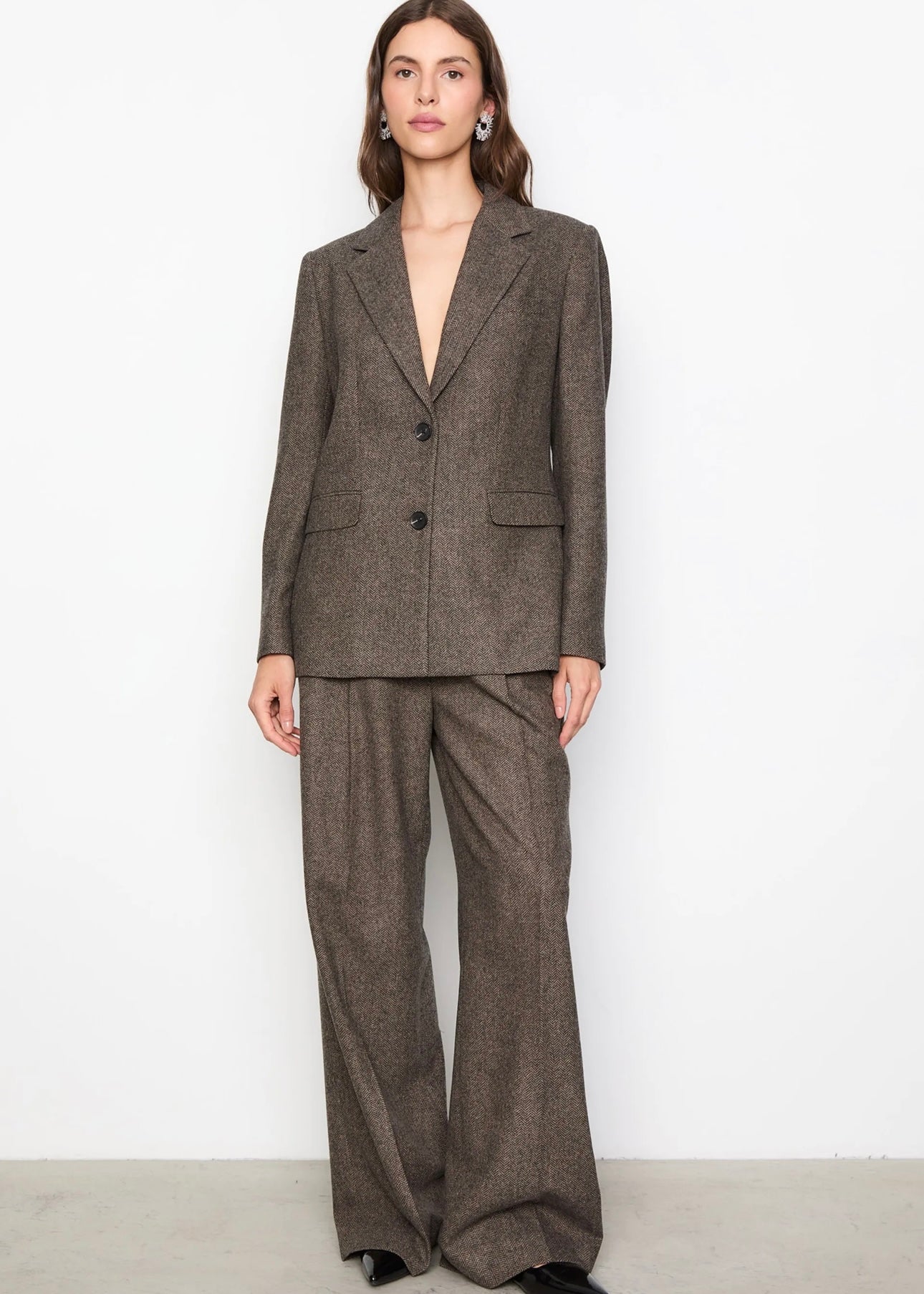 Brook Herringbone blazer Brown