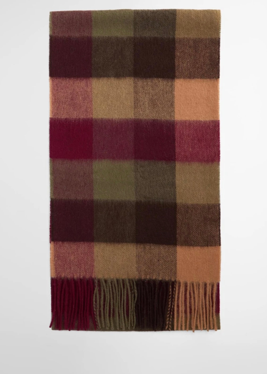 Lambswool Tattersall scarf Tawny Port