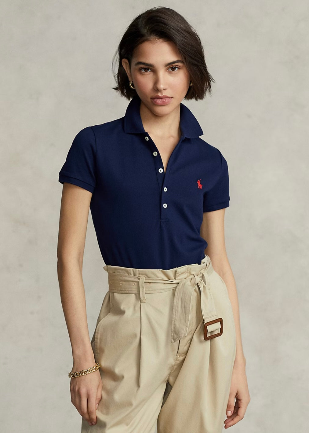 Slim Fit Stretch Polo Shirt Navy