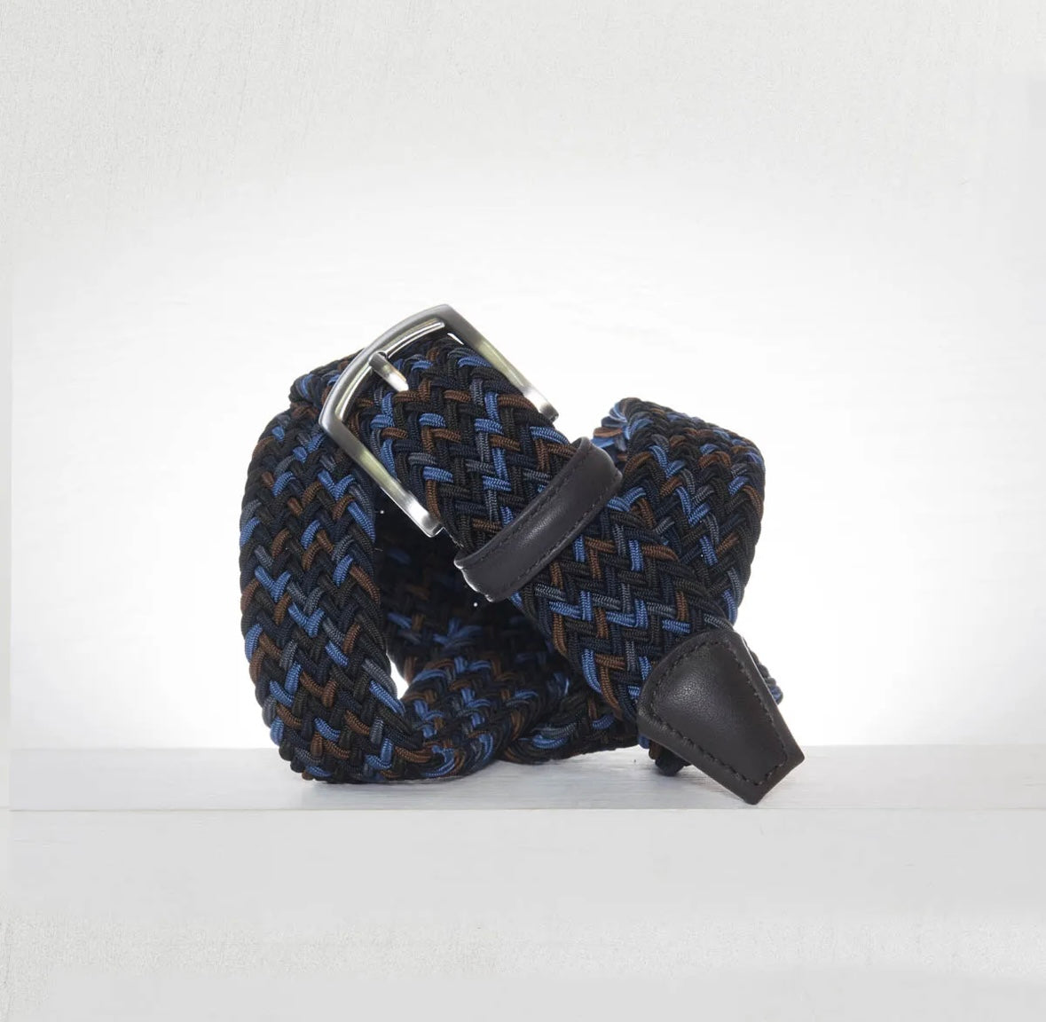 Elastic Belt Multi Brown/Blue