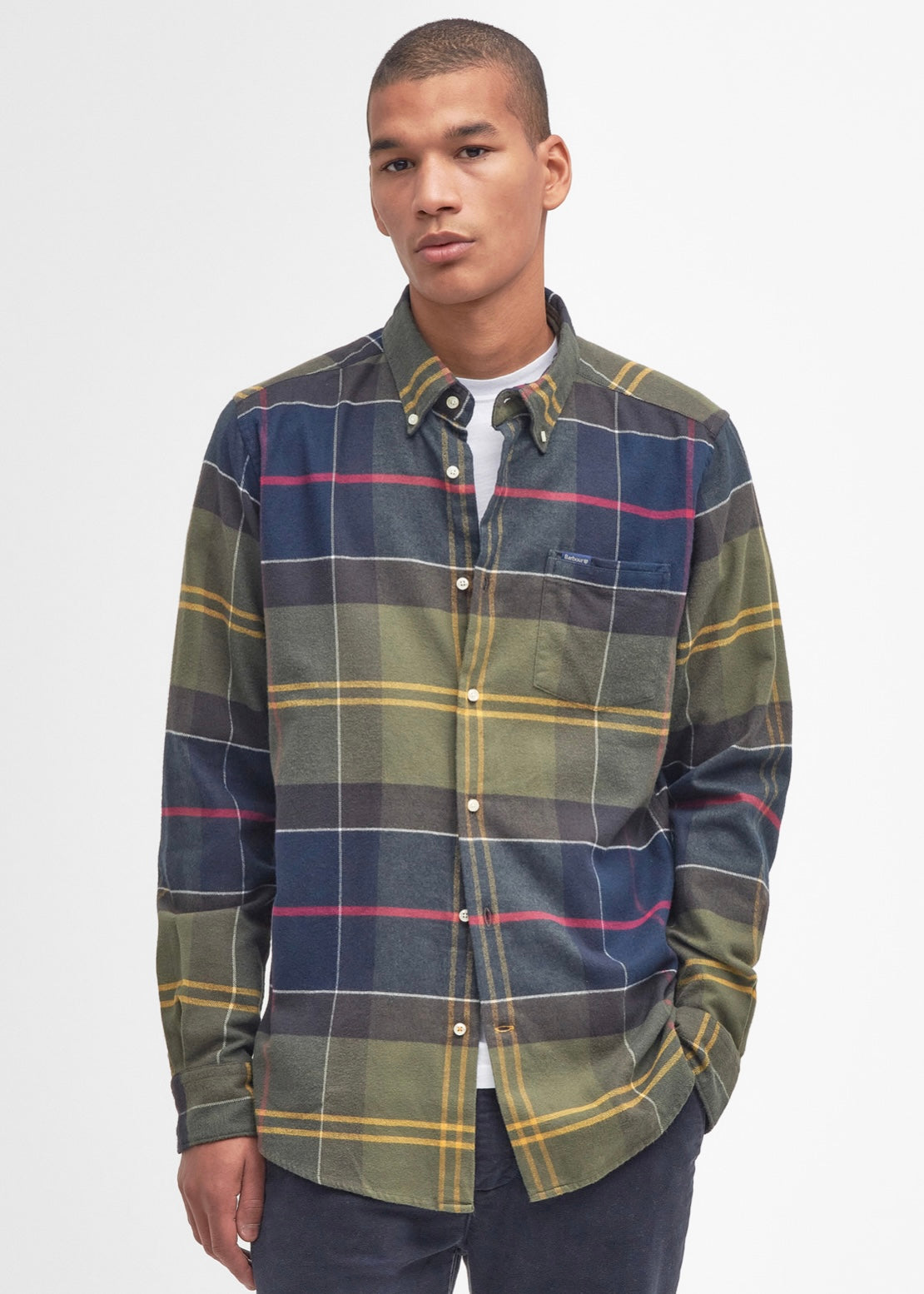 Edderton Tailored Tartan shirt Olive