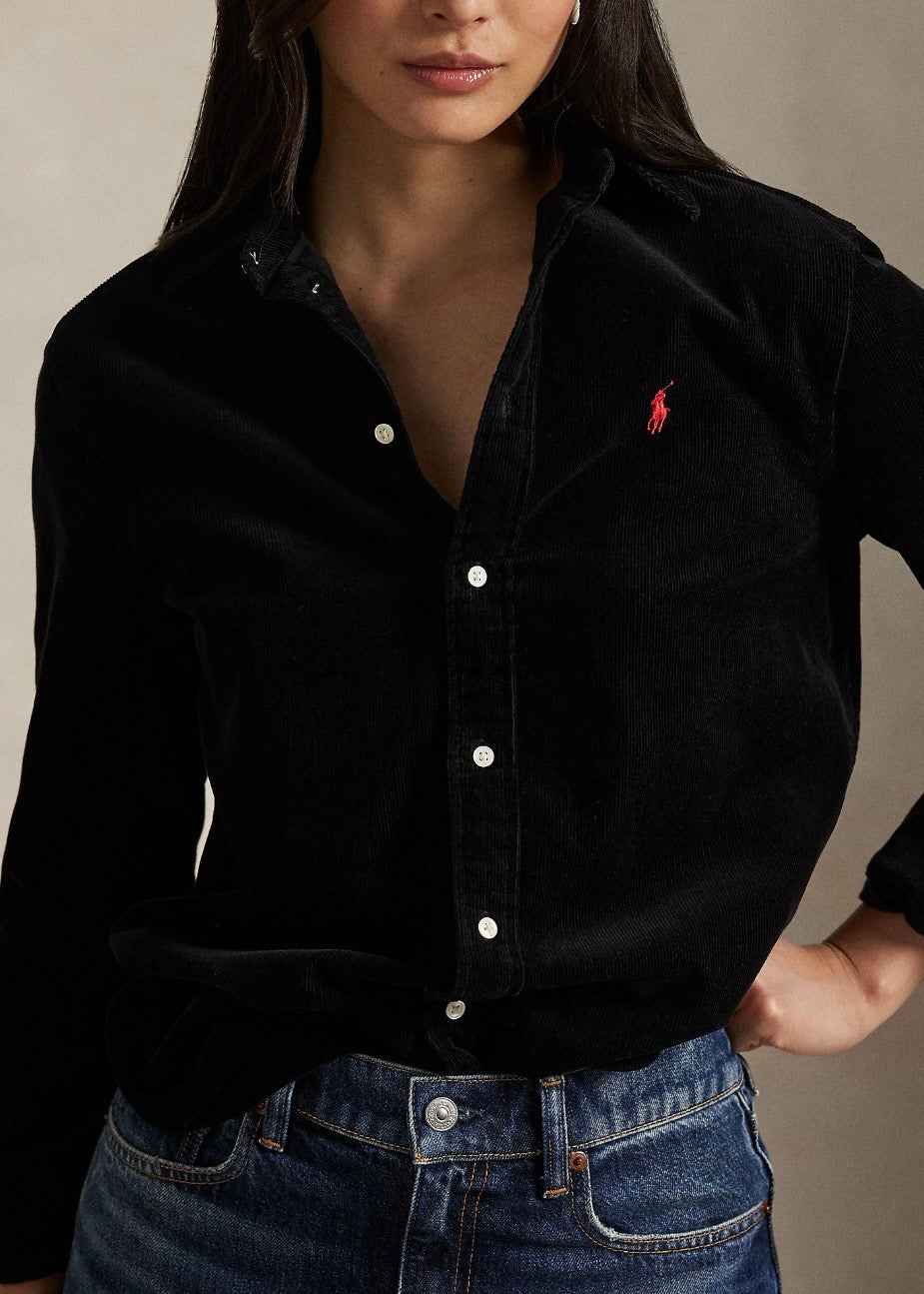Classic Fit Corduroy Shirt Black
