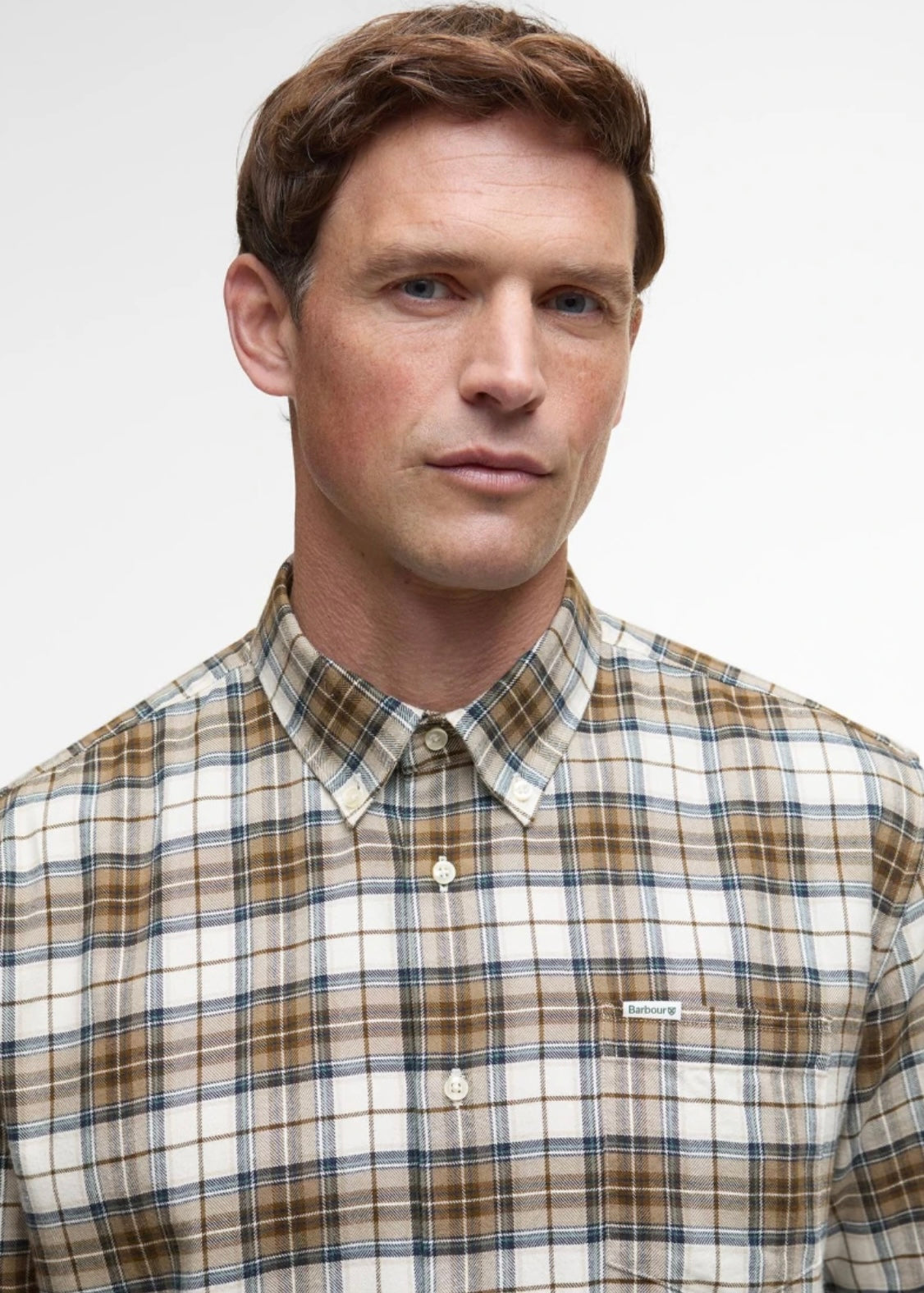 Telfield Checked shirt Stone