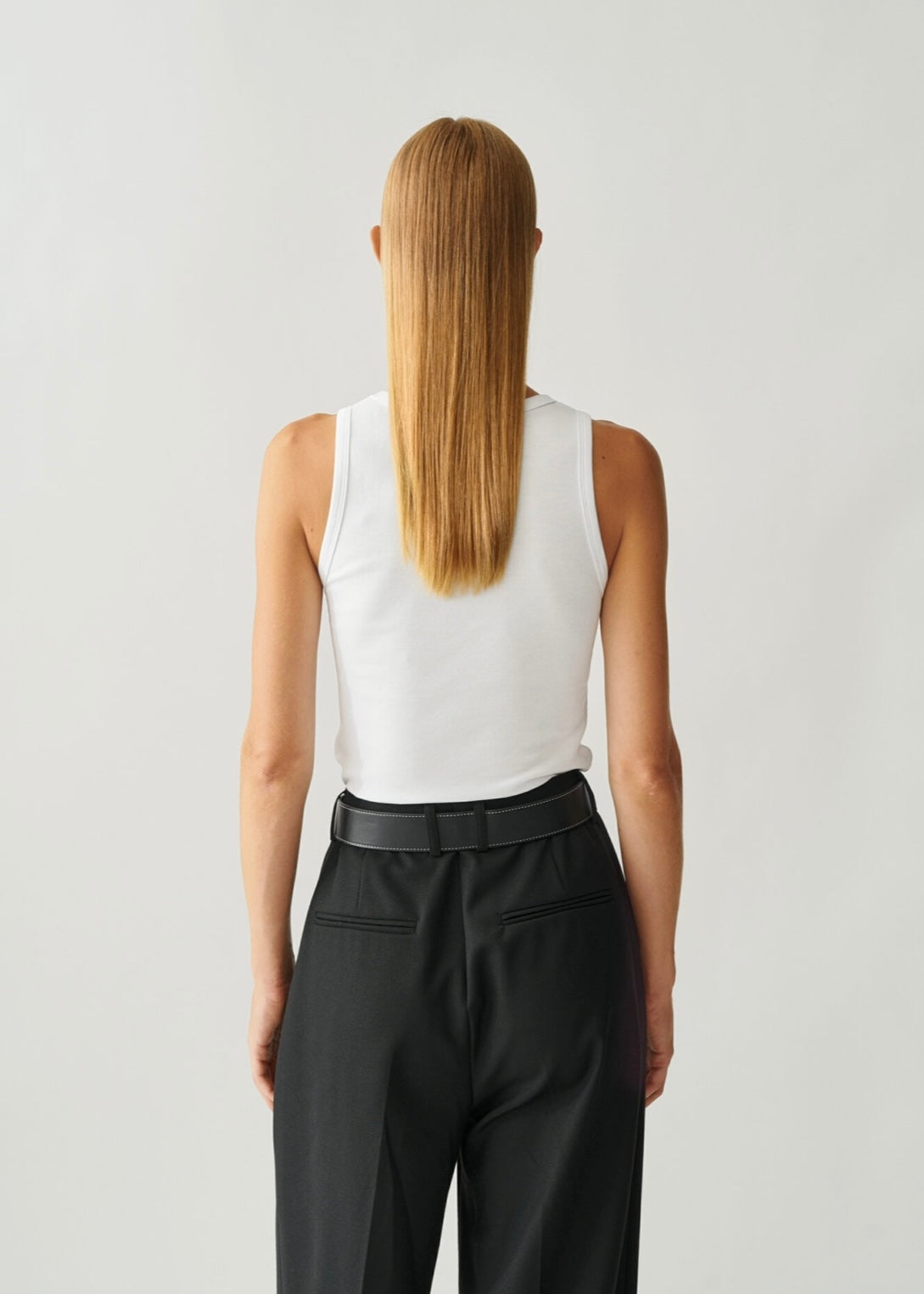 Julie Josephine Ella Rib top - White