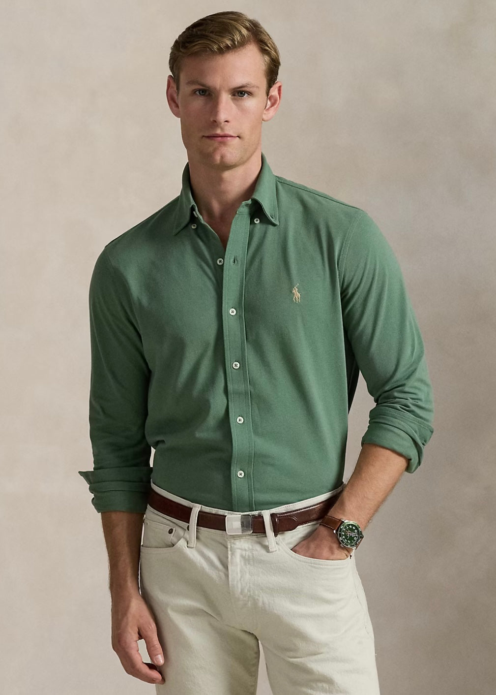 Ralph Lauren Featherweight Mesh shirt - Fatigue