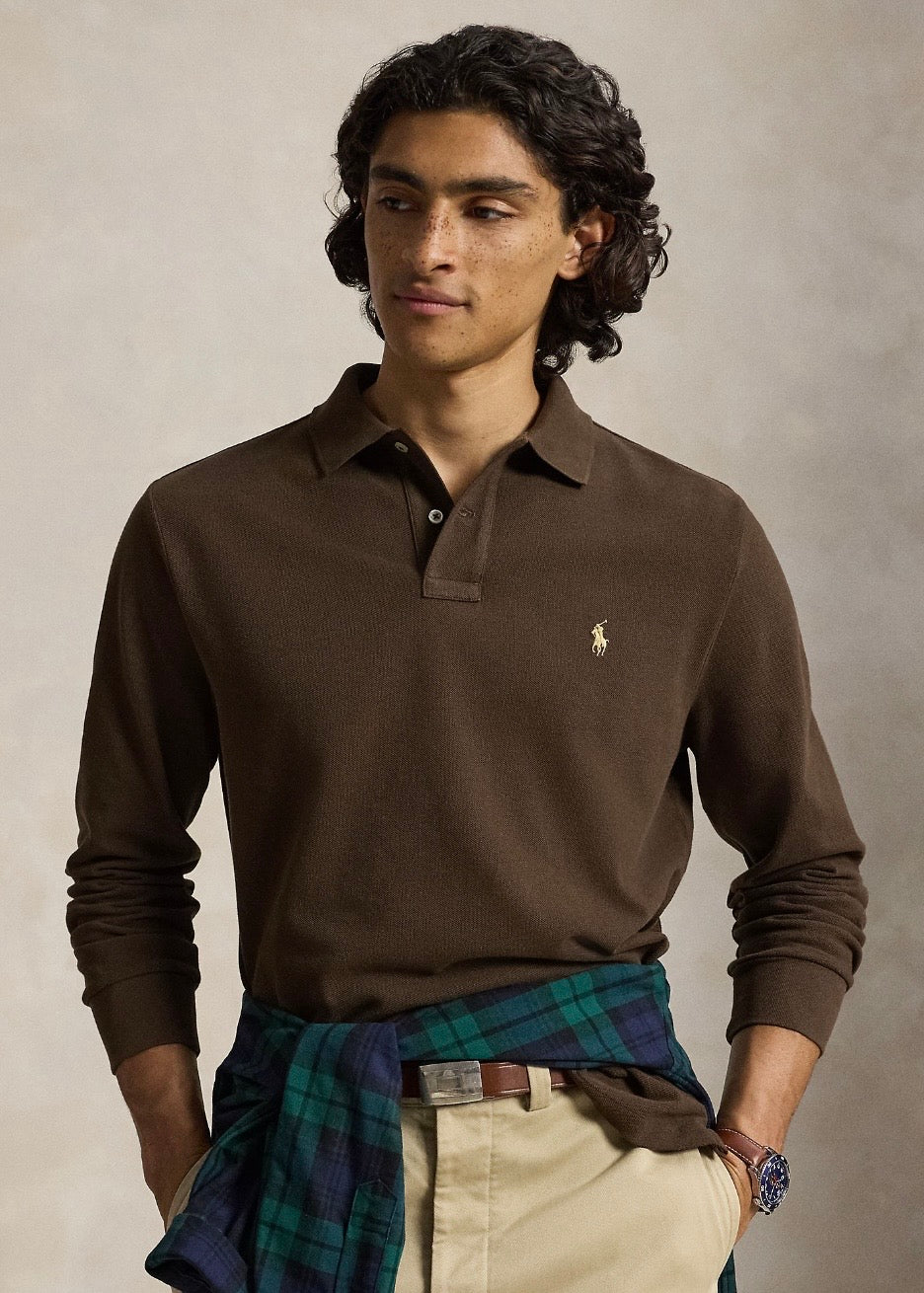 Mesh Polo Shirt Nutmeg Brown