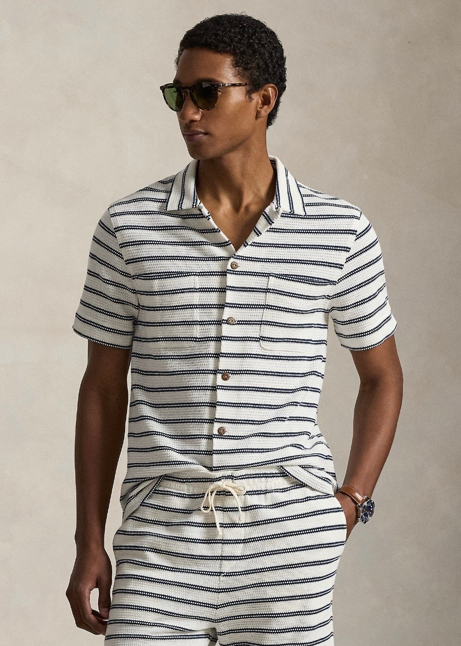 Striped Camp Shirt Pale Cream
