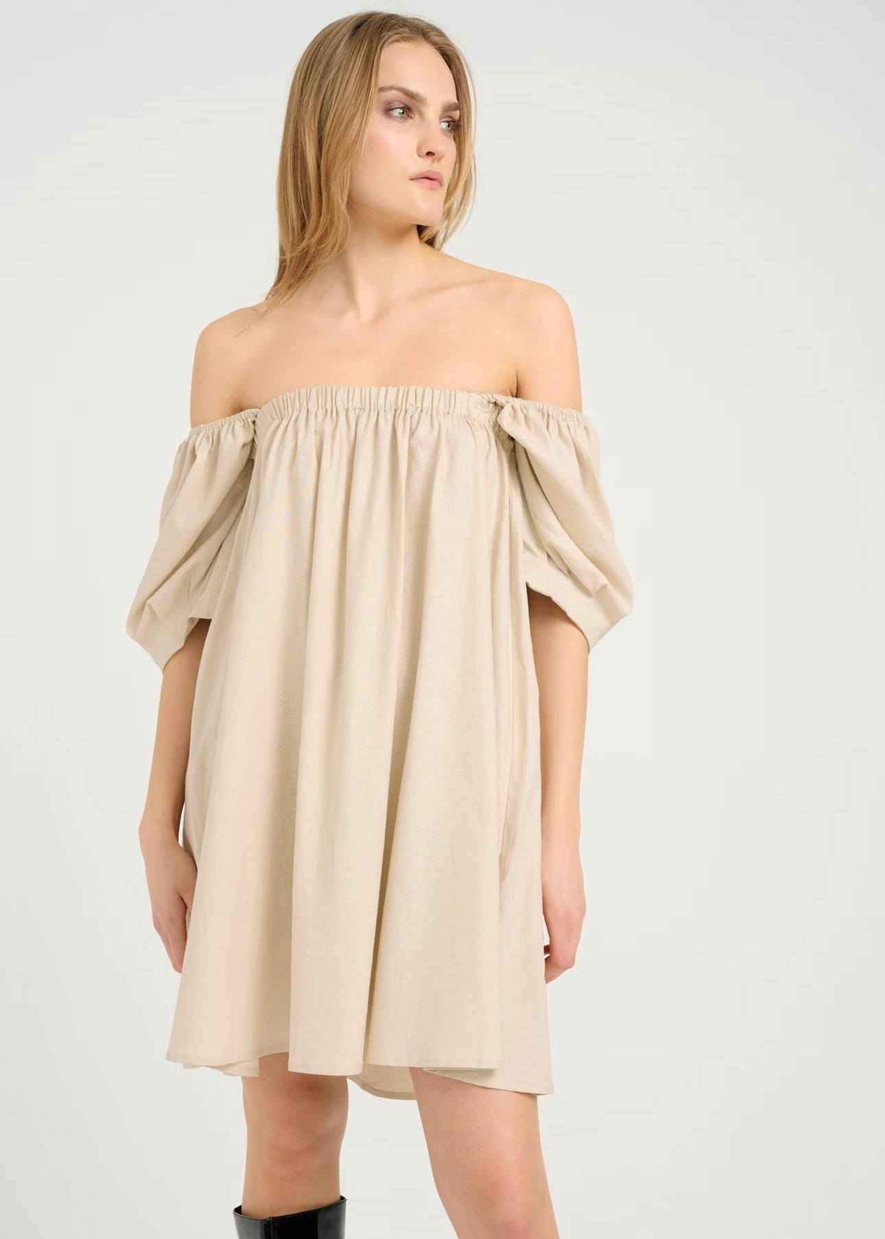 Gestuz Elarah Linen Short dress - Anicient Scroll