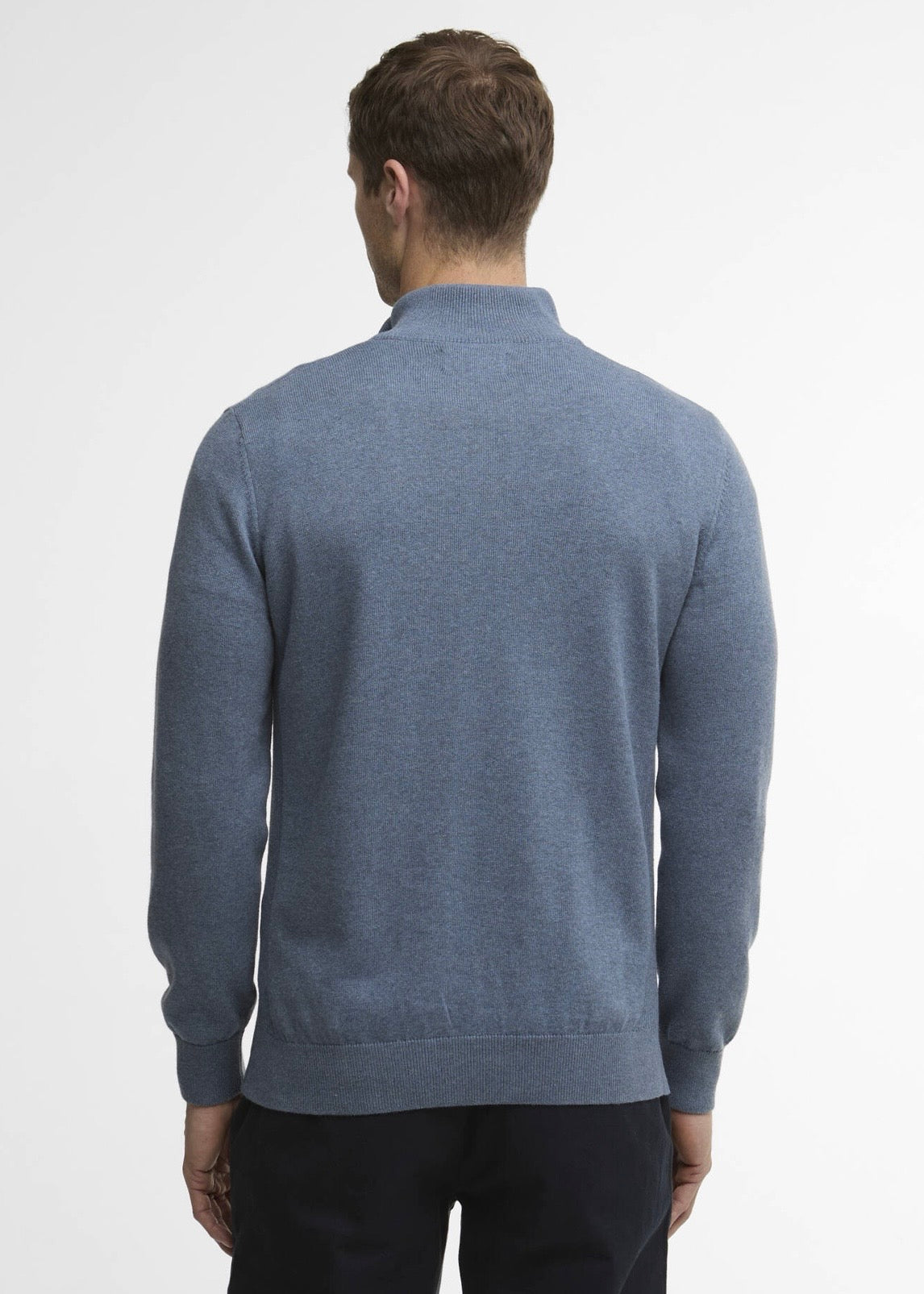 Cotton Half Zip Knitted Dusk Blue