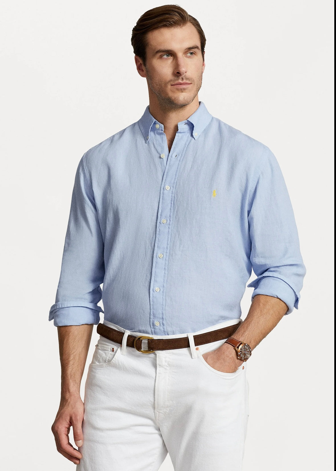 Polo Ralph Lauren Linen shirt slim fit - Blue Hyacinth