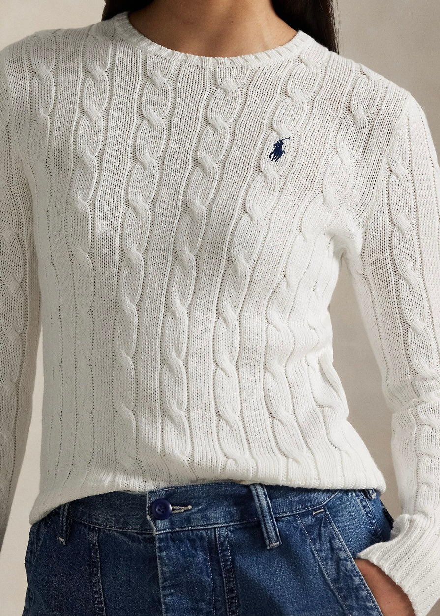 Cable Knit Cotton sweater White