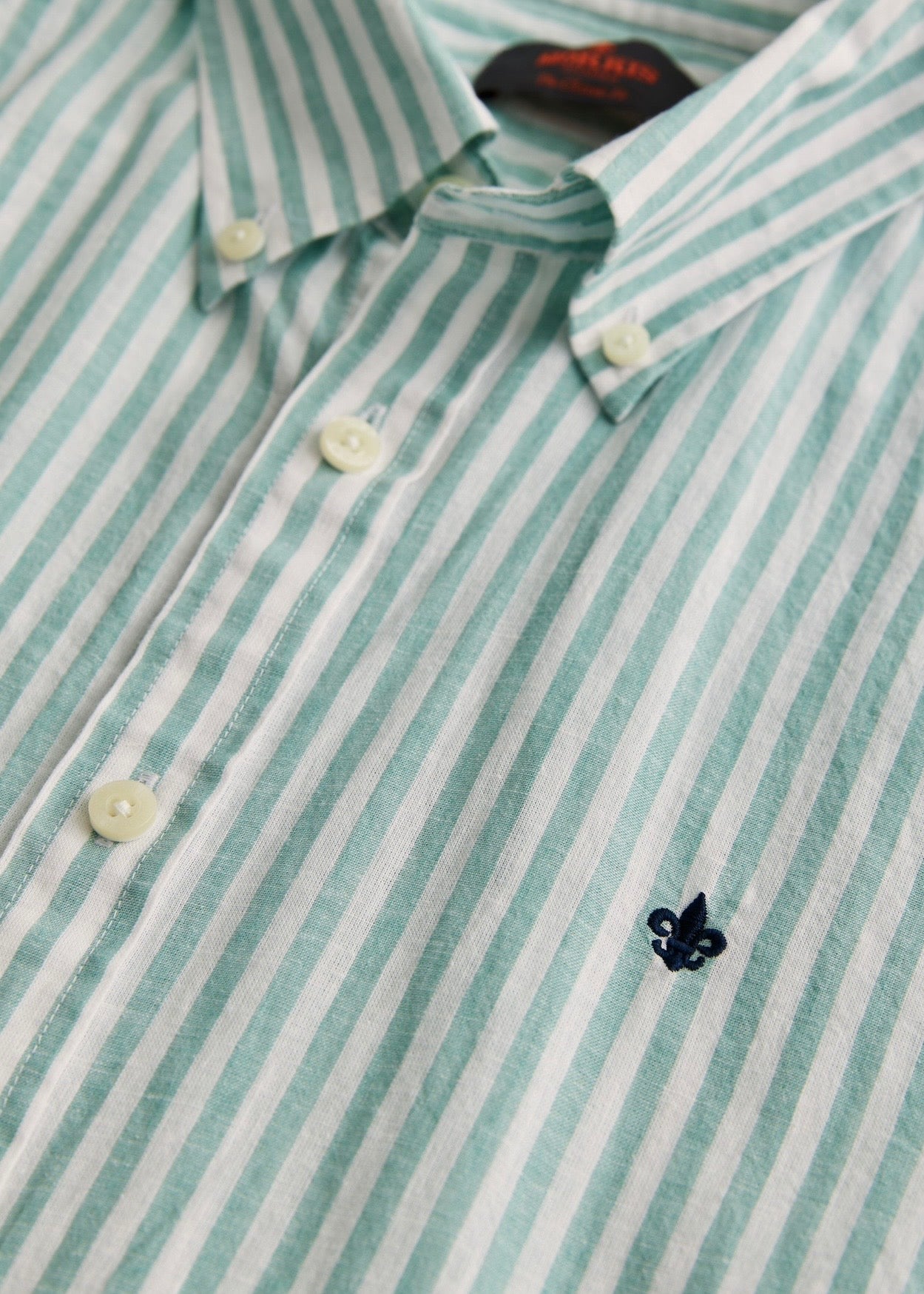 Douglas Linen Stripe Shirt Green