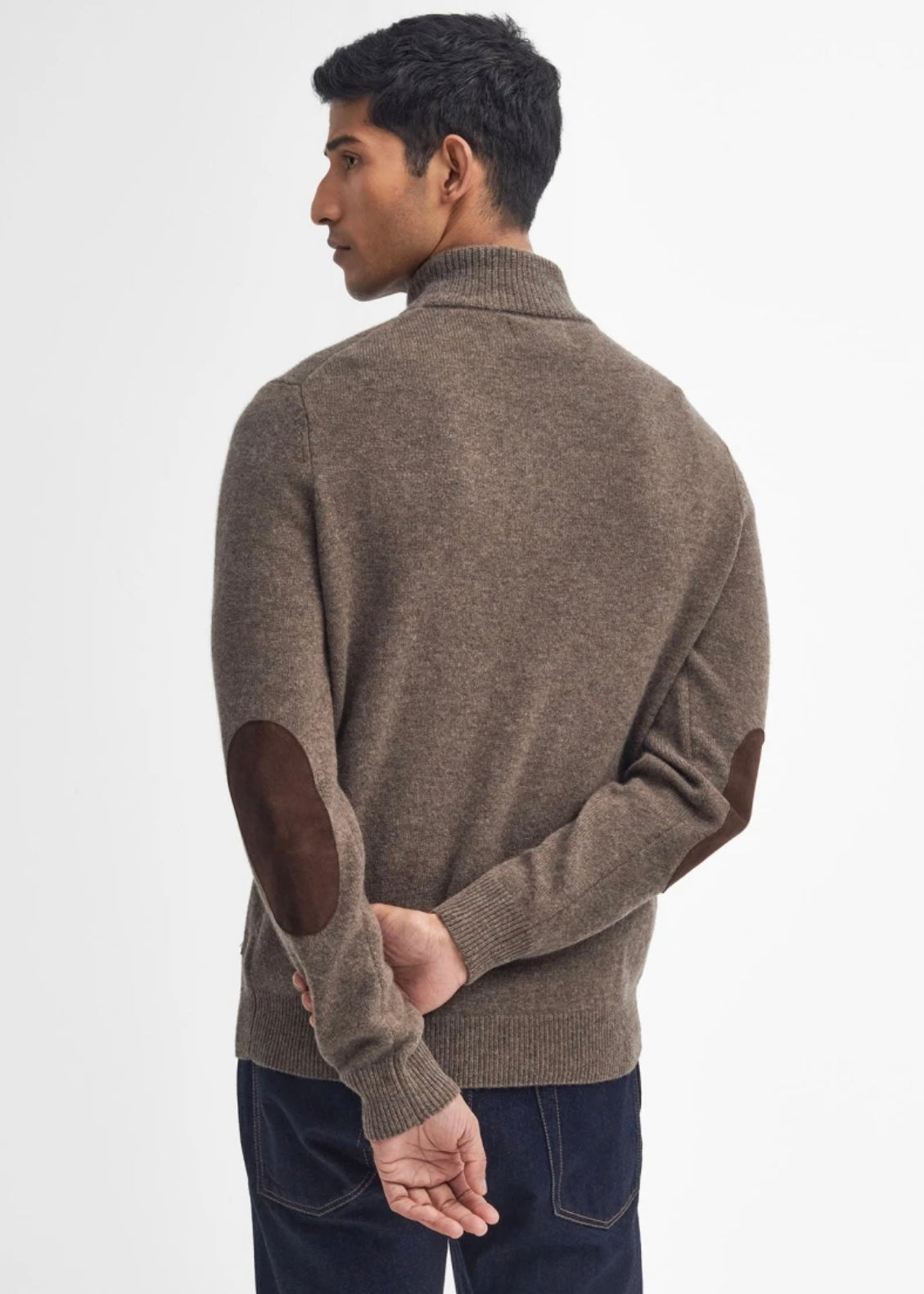 Essential Patch Half Zip Dark Stone