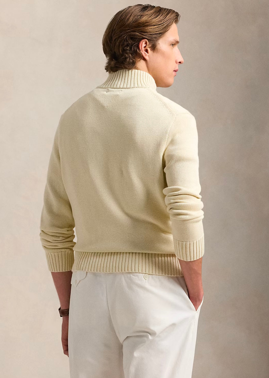 Cotton Quarter Zip Andover Cream