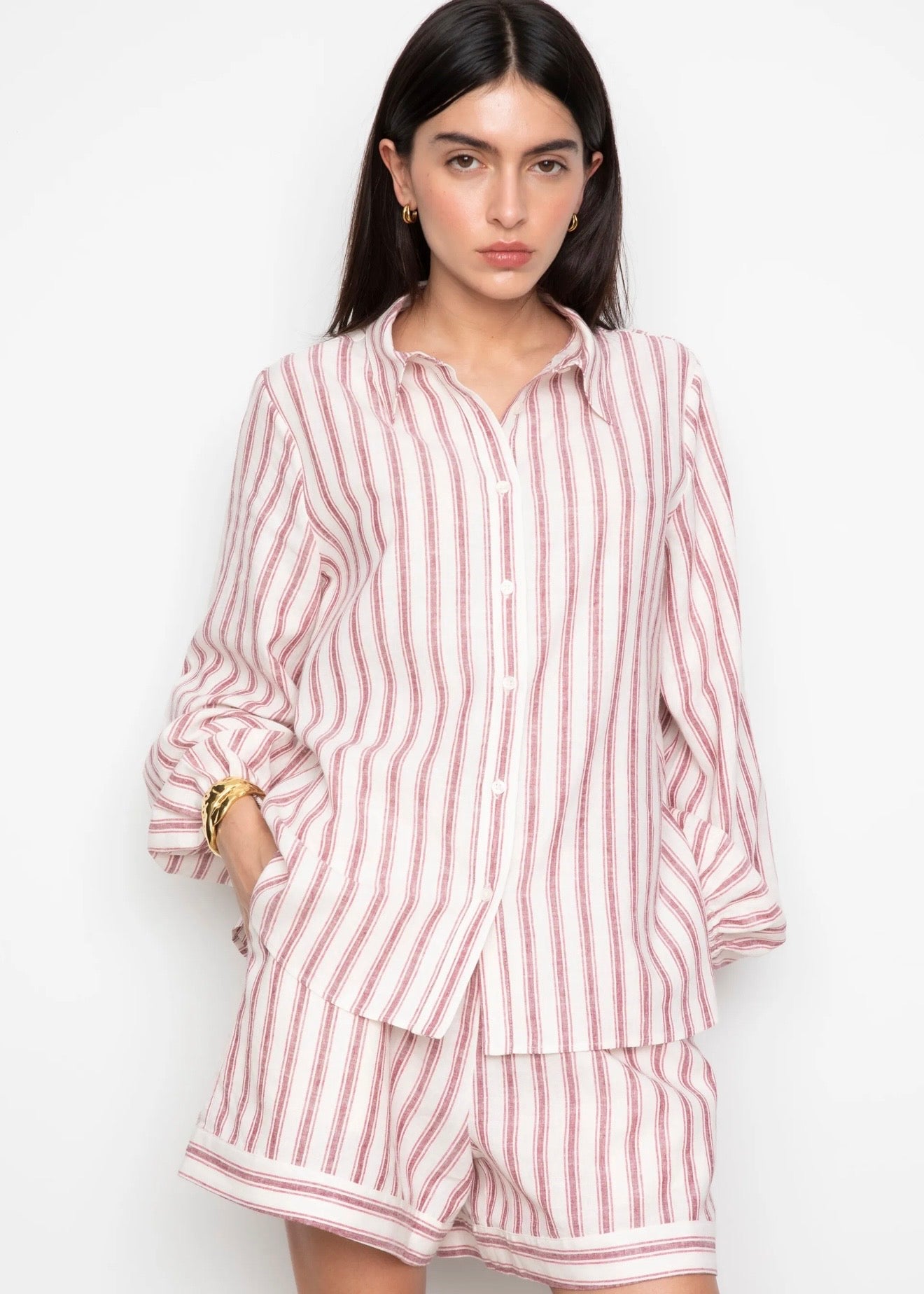 Lilia Short Berry Stripe