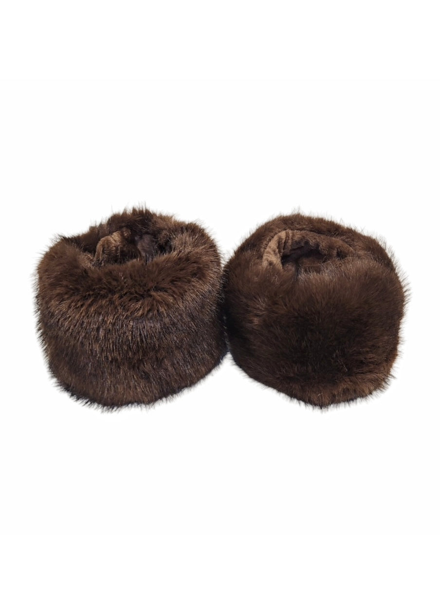 Fuskepels armcuffs Minkbrun