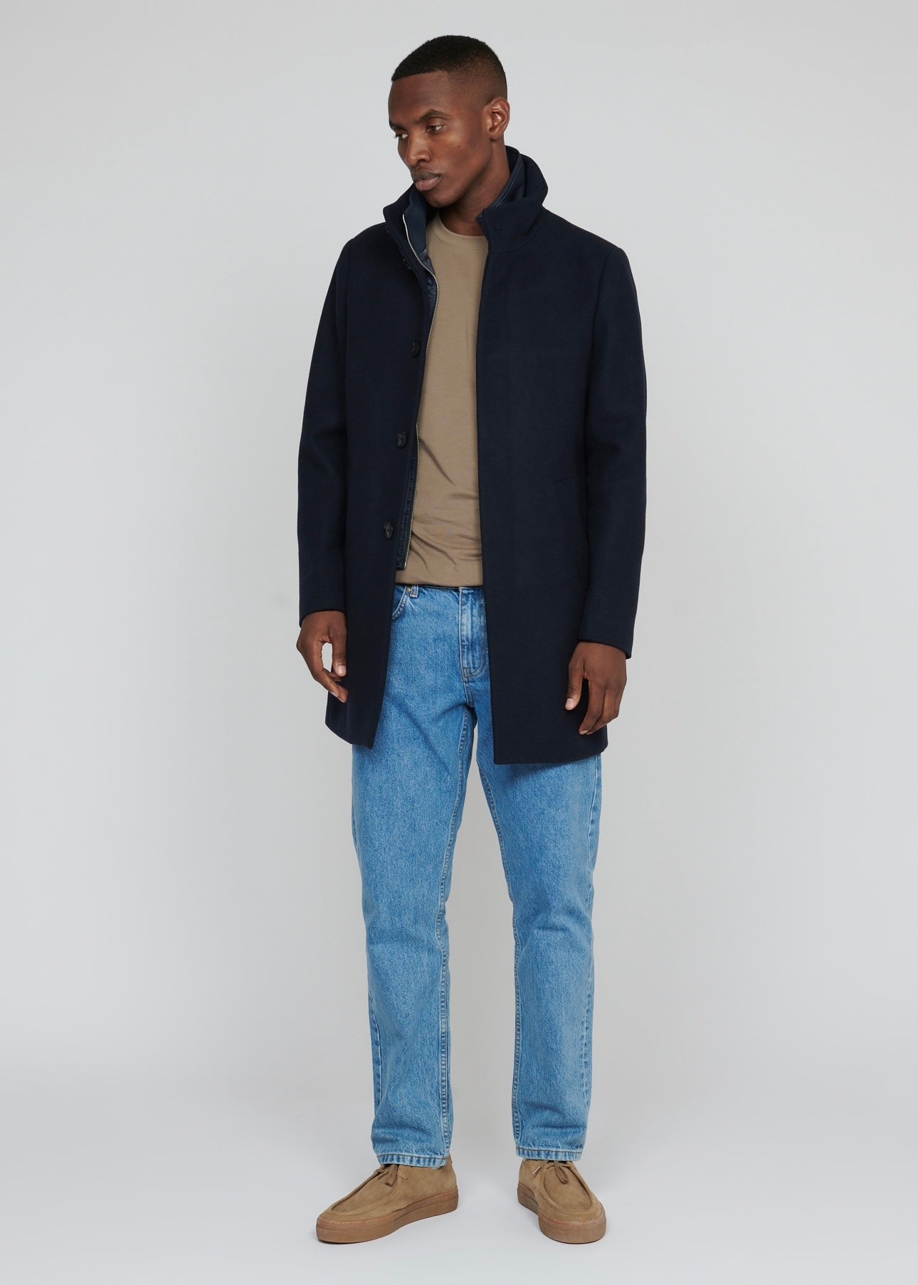 Harvey Wool coat Dark Navy