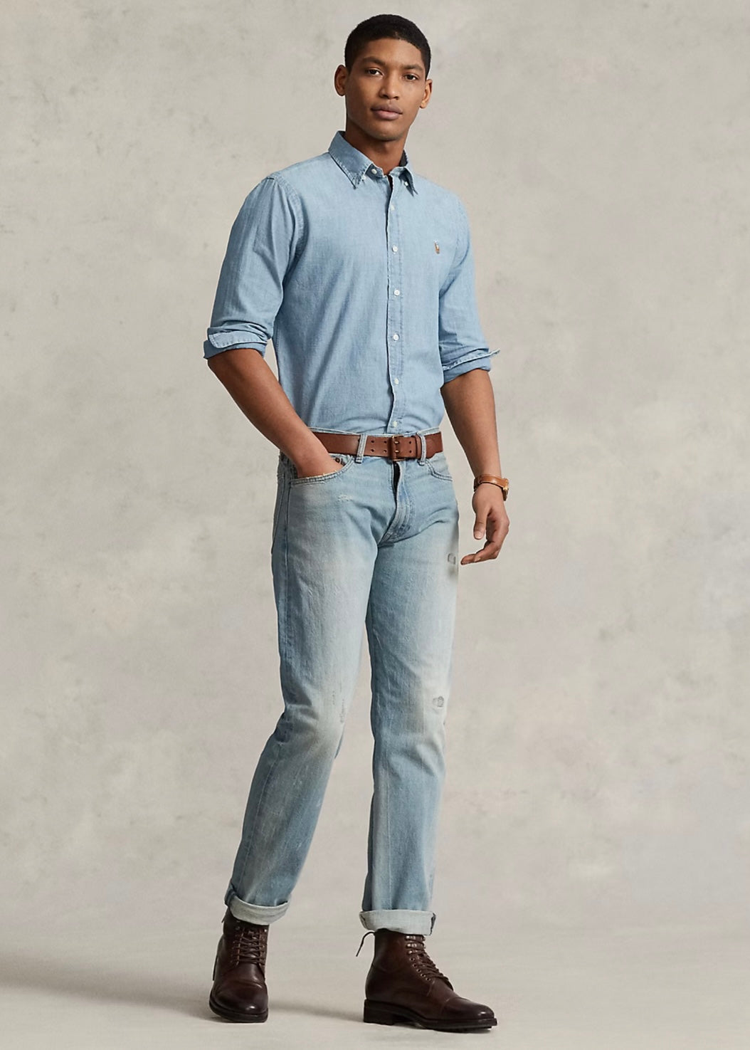 Polo Ralph Lauren Chambray shirt custom fit - Medium Wash