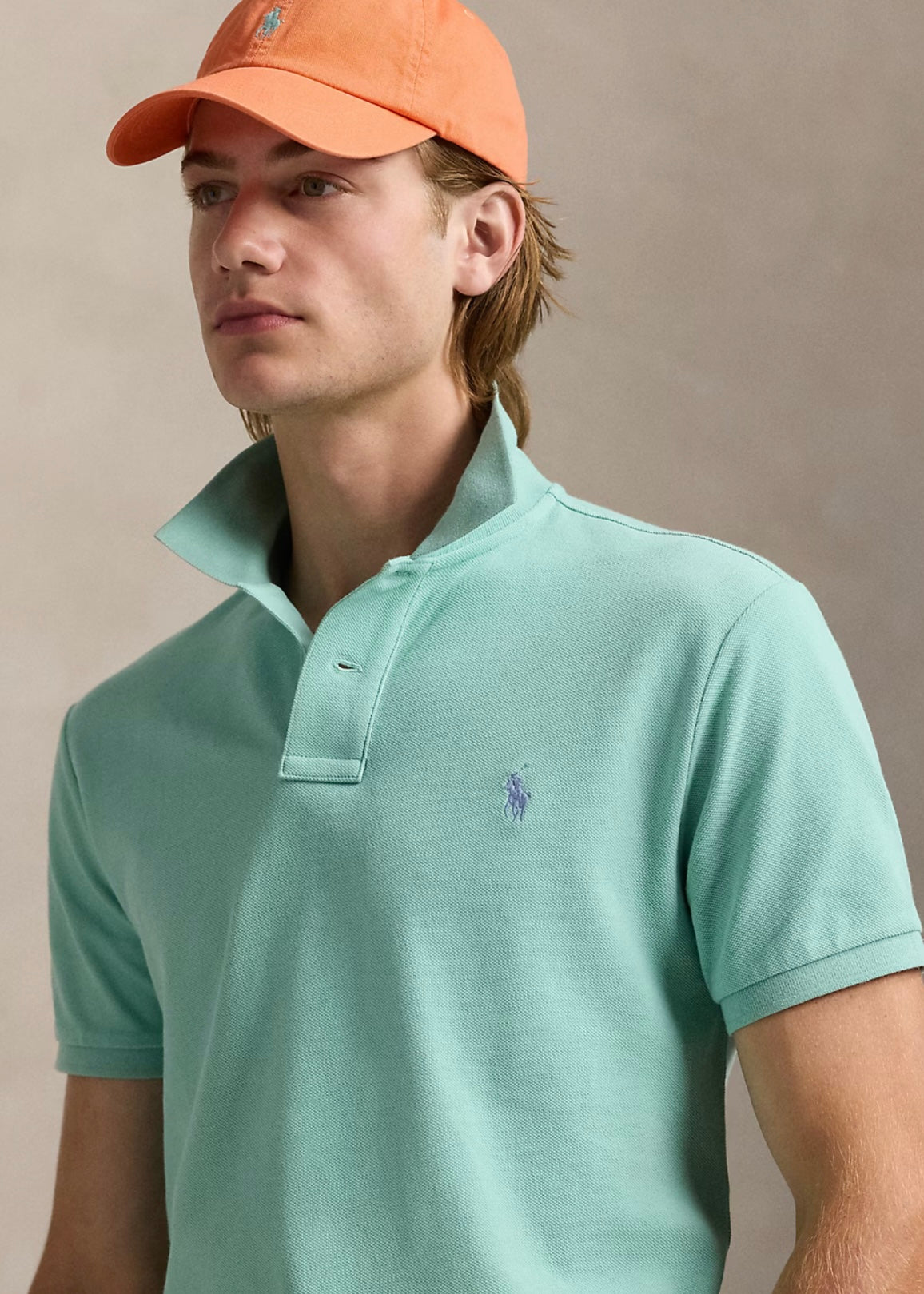 Mesh Polo Shirt Celadon