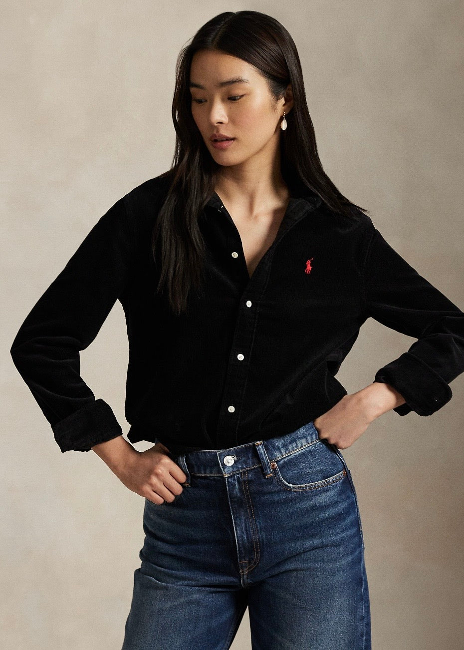 Classic Fit Corduroy Shirt Black