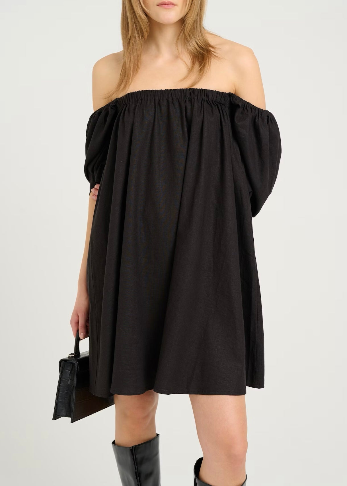Gestuz Elarah Linen Short dress - Black