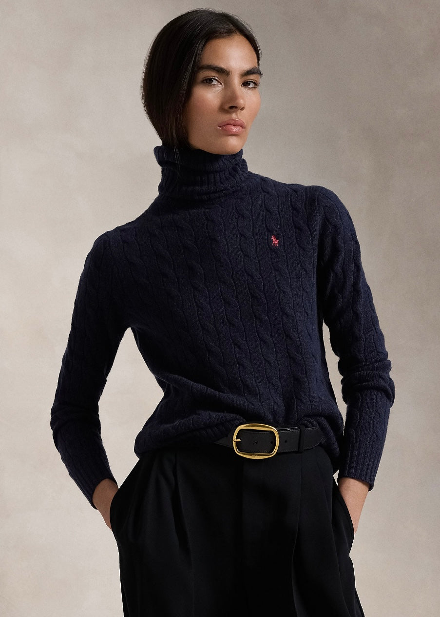 Cable Turtleneck sweater Hunter Navy