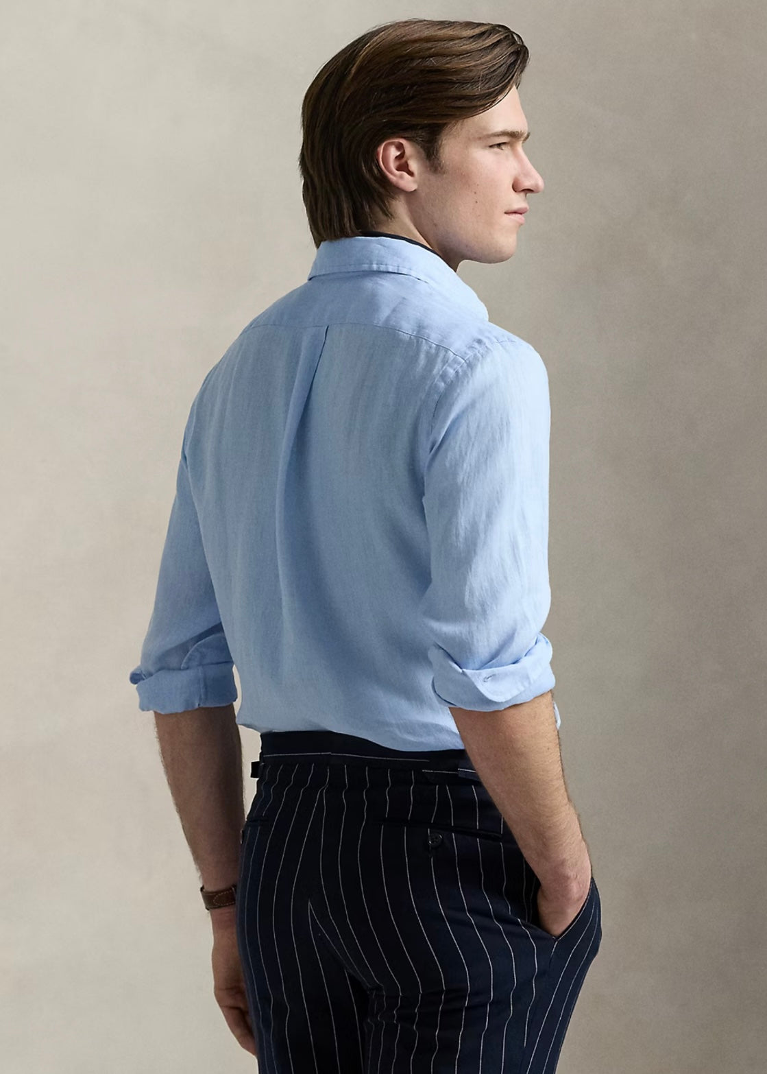 Ralph Lauren Linen shirt custom fit - Office Blue