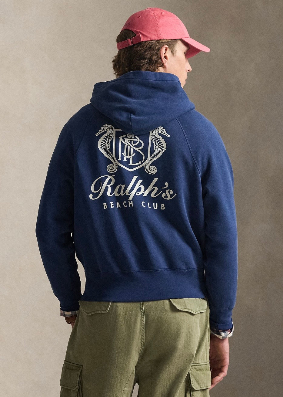 Vintage Fleece Graphic Hoodie Dark Cobalt