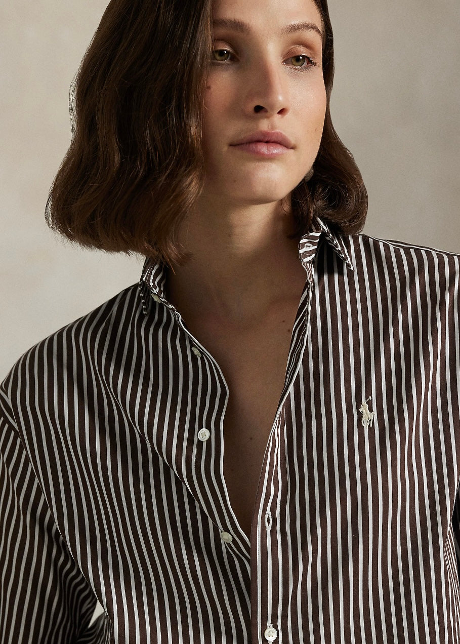 Relaxed Fit Striped shirt Brown/White
