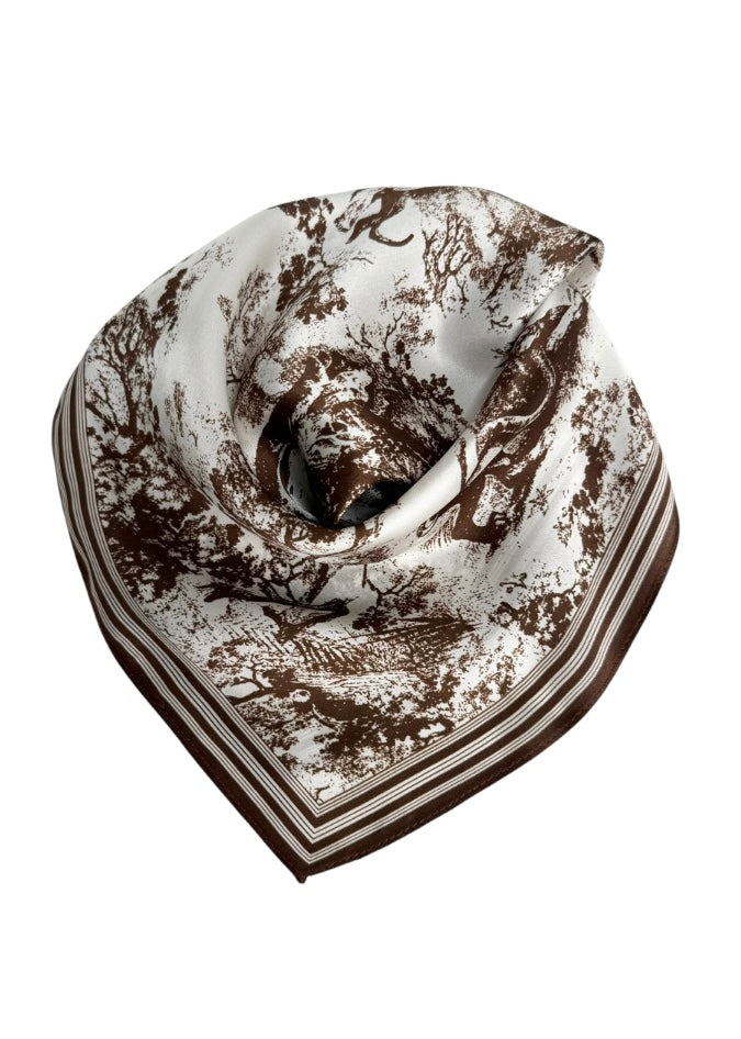 Silkeskjerf Brun/Hvit