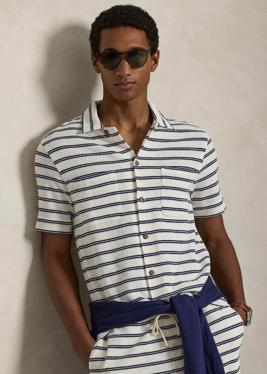 Striped Camp Shirt Pale Cream